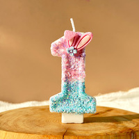 Velas de Cumpleaños Ecológicas Hechas a Mano de Gran Tamaño y Larga Duración con Orejas de Conejo para Decoración de Pasteles en Fiestas y Días Festivos
