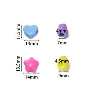 Acrylic Mixed Shape Large Hole <b>Beads</b> 11.5x14mm 13.5x14mm For Bracelet Making DIY Jewelry Accessories Bulk Pack - Product Image 2