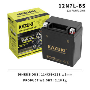 Popular mejor calidad precio de fábrica <span class=keywords><strong>KAZUKI</strong></span> 12N7L-BS 12V 7Ah SMF motocicleta batería de plomo ácido con 2,3 Kgs - Product Image 5