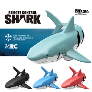 Electric Plastic Submersible Waterproof Simulation High Speed Remote Control Fish Boat Rc Shark Toy For Summer Swimming Pool