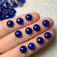 Cabochons en Lapis Lazuli Bleu Naturel en Gros - Pierres Rondes Polies à Fond Plat et Ébauches de Perles pour la Fabrication de Bijoux