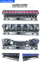 12x60W RGBW LED Pixel Bar Mobile Head Light Zoom Beam Wash DMX512 pour Concert Event DJ Club Stage Lighting