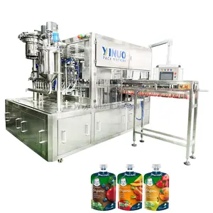 Yijianuo 6 Heads Automatic Spout Filling Machine Automatic Spout Pouch Liquid Filling Capping Machine for Diary Products