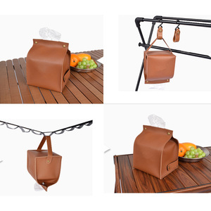 Outdoor camping leather tissue box, hanging tissue box, <b>fun</b> camping tissue cover, household tissue <b>bag</b> - Product Image 1