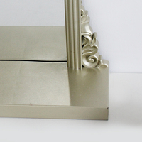 Miroir décoratif de bureau en plastique encadré argenté de miroir baroque vintage traditionnel pour le salon