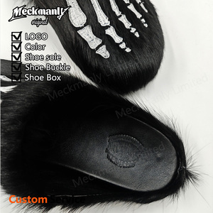 2026 Claquettes de maison personnalisées pour hommes, brodées, en peluche, à plateforme, décontractées - Product Image 3