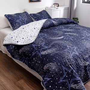 Giá Rẻ Microfiber Polyester Hot Sale Sao Sky Patterns 3 Cái <span class=keywords><strong>Quilt</strong></span> Sets Trải Giường Coverlet Giường Cover Set - Product Image 2