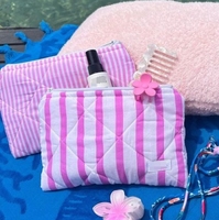 Pochette de maquillage en tissu avec logo personnalisé Mini trousse de voyage pour articles cosmétiques professionnels Sacs