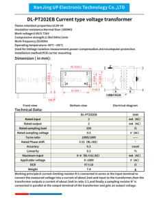 Transformador de Voltaje de Montaje NJXSE DL-PT202D 2mA/2mA, Clase 0.1, Tipo de Corriente CA, 2mA2mA - Product Image 4