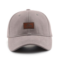 Gorra de Béisbol Deportiva Estilo Americano Personalizada, Gorra Tipo Dad con Parche de Cuero Repujado, Visera Curva, Tela Lavada, Impresión de Letras, Número de Modelo