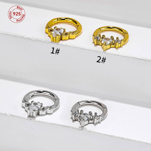 YW S925 <span class=keywords><strong>argento</strong></span> Sterling cartilagine Sexy anello al <span class=keywords><strong>naso</strong></span> forato zircone moda anelli al <span class=keywords><strong>naso</strong></span> orecchini per donna uomo - Product Image 1