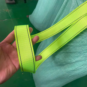 Correa de Poliéster de 4.2cm, Capacidad de Carga de 2 Toneladas, Amarillo Limón, Doble Raya, Alta Resistencia, Cinta de Amarre para Carga Pesada - Product Image 1