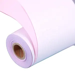 Hochwertige weiße & rote 2-lagige 75*60mm Registrier kassen papierrolle für POS-Maschine Carbon less Paper Ries Carbon less Paper
