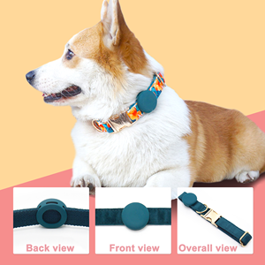 Collar para Mascotas con <span class=keywords><strong>Airtag</strong></span>, Ajustable, Cómodo, con Estampado, Collar con GPS para Perros, Cachorros, Gatos y Gatitos - Product Image 1