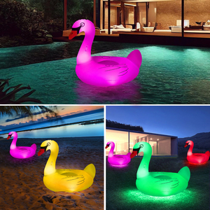 LED güneş yüzen kızdırma kuğu havuz ışığı partiler ve etkinlikler için şişme yüzen ışık hediye kaynağı - Product Image 4