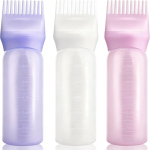 Bouteille en plastique dégradée de 6 oz, outil classique de coiffure pour salon, vide, idéale pour la teinture capillaire et les sérums de soin de la peau - Product Image 1
