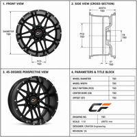 Nouvelles jantes en alliage d'aluminium forgé CF 1500 kg de charge, 20, 22, 24 pouces, 8x165.1 PCD pour véhicules utilitaires lourds 2500 3500, personnalisées ODM