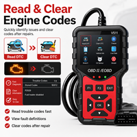 Lecteur de codes de diagnostic automobile OBD2 V511, outil de suppression des codes de panne, moniteur de données en temps réel, prise en charge de 8 langues