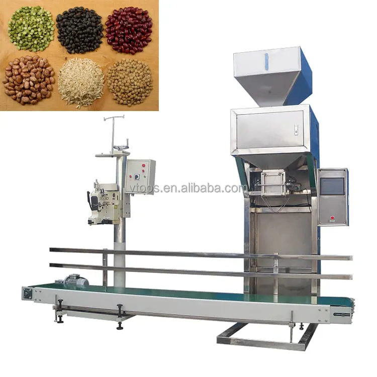 Vertical Automatic 15kg 25kg 30kg Fertilizer Sand Animal Feed Rice Weigh Package Sealing Machine Pellet Weighing Packaging