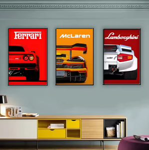 Cuadro de Arte Acrílico de Estilo Moderno, Impresiones de Coches Deportivos en HD con Marco Negro para Decoración del Hogar y Sala de Estar - Product Image 5