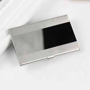 Hot Sale <b>Cheap</b> Custom Logo Brushed Silver Metal Stainless Steel ID Name Credit Business Card Holder <b>Wallet</b> - Product Image 3