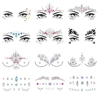 Vente Flash : Bijoux de Visage, Tatouages Temporaires, Strass, Cristaux, Autocollants pour le Corps et le Visage pour la Décoration de Fête