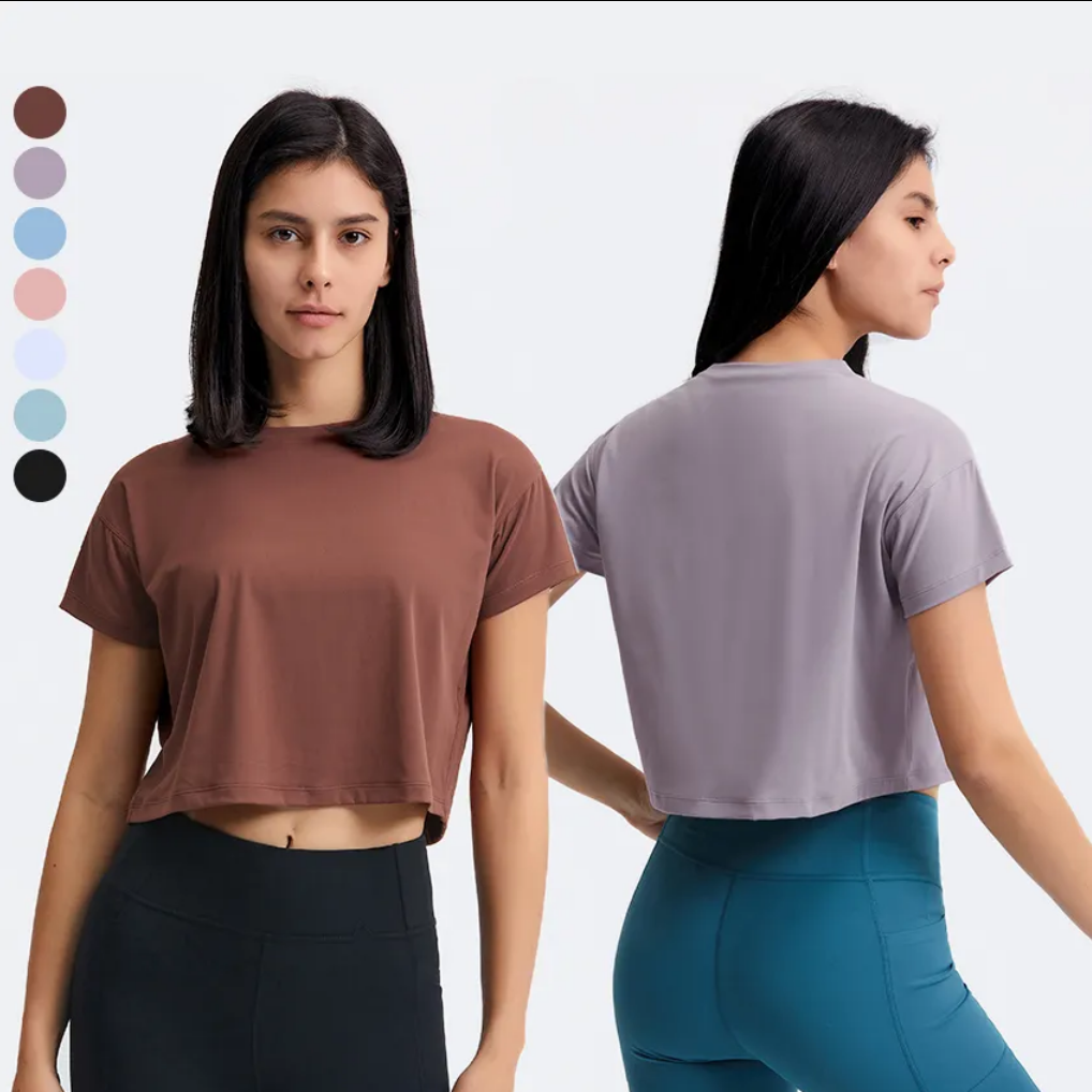 Short Sleeve Yoga T Shirts Women Quick Dry Loose Breathable Outdoor Sports Top Fitness Clothing Gym Top for Women