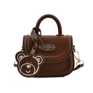 Kinder Umhängetasche, Fabrik Großhandel Handtaschen 2025 Kinder Mode Taschen Mit Bär Anhänger - Product Image 3