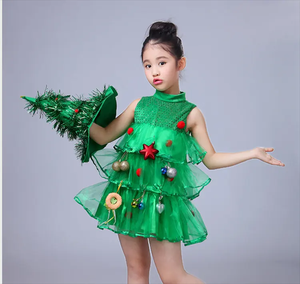 Bambino bambino bambine albero di <span class=keywords><strong>natale</strong></span> <span class=keywords><strong>Costume</strong></span> abito abiti verde elfo scuola materna <span class=keywords><strong>Costume</strong></span> da ballo - Product Image 2