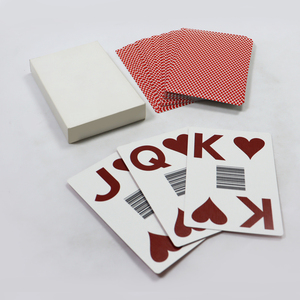 Cartes à jouer personnalisées imprimées en rouge, classiques, 100% imperméables, design imprimé, cartes à jouer en plastique jumbo avec code-barres - Product Image 2