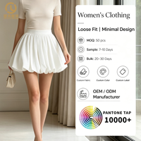Mini-jupe bouffante blanche pour femme, taille élastique, fabrication artisanale de qualité, commande en gros, OEM personnalisé, usine chinoise