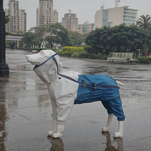 Luxus wasserdichte Haustier Regen mäntel mit vier Leggings Hochwertige gestreifte Muster modernen Stil versteckte Leine Loch Design - Product Image 1