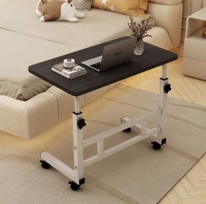 Mesa de Noche con Soporte Metálico, Altura Ajustable, Escritorio para Computadora, Escritorio Minimalista para Estudiantes, Dormitorio, Escritorio Familiar con Ruedas - Product Image 4