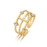 Bague de fiançailles rétro en acier inoxydable avec pierre d'obsidienne, bijoux de mode AJ442 pour femme