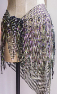 ผ้าพันสะโพกทรงสามเหลี่ยมประดับพู่ห้อยคริสตัลรูปดาวแฟนตาซี ยี่ห้อ Shin Rhinestone Fringe ทำจากโพลีเอสเตอร์ เหมาะสำหรับการแสดงระบำหน้าท้อง - Product Image 2