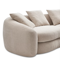 Canapé modulaire incurvé moderne en tissu bouclé, canapé sectionnel nuageux, mobilier de salon, crème, 3 places, ensemble de canapés organiques en arc