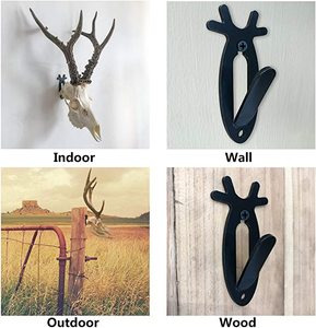 Colgador de cráneo de montaje europeo para sala de estar, anzuelos de calavera de <span class=keywords><strong>ciervo</strong></span> de cornamenta, fácil instalación, decoración del hogar, uso interior y exterior - Product Image 6