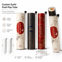 Conteneur cylindrique Push Pop pour Sushi, emballage personnalisé en tube de papier de qualité alimentaire, vente en gros en vrac