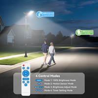 Lampadaire LED extérieur en aluminium Super Lumen avec capteur radar et double panneau solaire pour grandes places et parkings