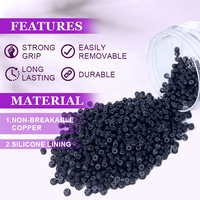 Kit d'extensions capillaires en silicone noir cuivré 3MM sans dommages pour salon professionnel - Vente en gros