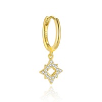 Nouveau 925 Sterling Silver Fashion Jewelry Brilliant Zircon Stud Star Deco Boucles d'oreilles Ensembles pour les femmes