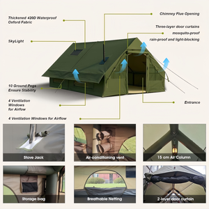 <span class=keywords><strong>Tenda</strong></span> Gonfiabile di Lusso all'Ingrosso, in Tessuto Oxford 300D, Leggera, Verde, per 6-10 Persone - Product Image 5