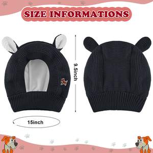 Grandes protections d'oreilles pour animaux de compagnie, capuchons, cache-oreilles, <span class=keywords><strong>snood</strong></span>, protection contre le bruit, chapeau en tissu tricoté, écharpe chaude d'hiver, bandeau pour chiens - Product Image 4