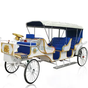 High quality Electric Retro Sightseeing horse cart / Classic European America Tourist Horse Carriage for sale