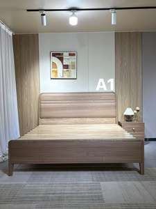 Кровать GuanSai 2025: Новая современная двуспальная кровать размера King-size с каркасом из массива дуба и ясеня для спальни - Product Image 3