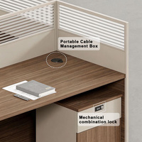 Nouveau bureau de travail moderne pour deux personnes 2026, en bois massif, avec panneaux de séparation écologiques et classeur mobile certifié E0