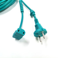 Câble d'extension d'alimentation CA 2 pôles 1 mm² 15 m 250 V 10 A avec prise EU vers C17 CEE IEC coudée pour aspirateur, appareil électroménager, ordinateur
