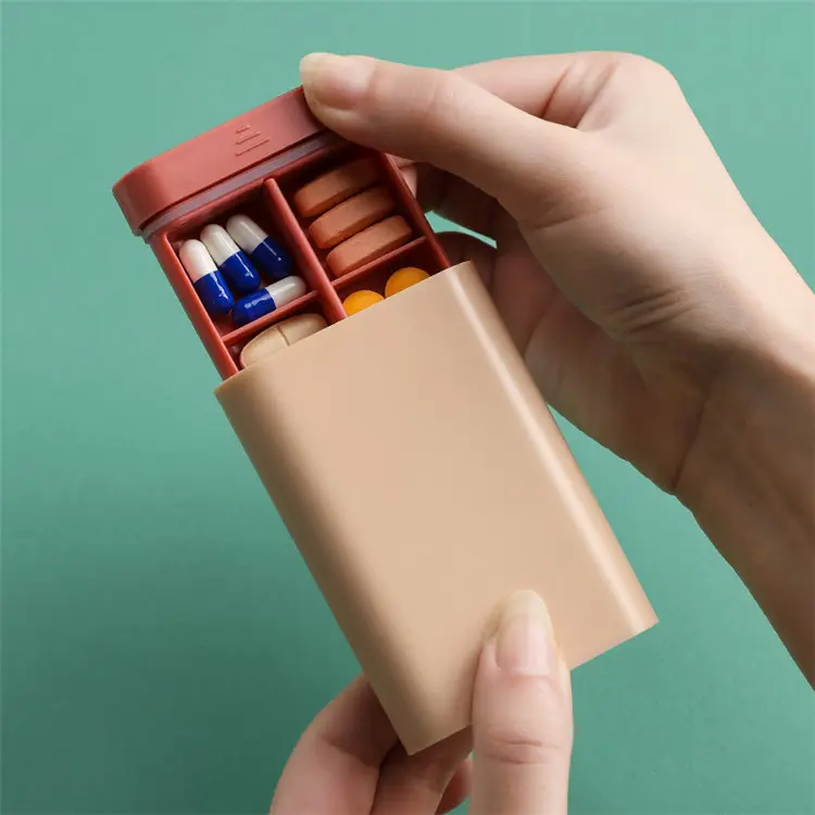 Biểu tượng tùy chỉnh Pill container nhựa y học du lịch hàng tuần Pill Box Pill Organizer