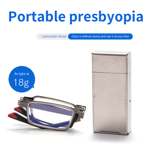 Vente en gros <span class=keywords><strong>de</strong></span> lunettes <span class=keywords><strong>de</strong></span> <span class=keywords><strong>lecture</strong></span> portables pliables à vision unique <span class=keywords><strong>de</strong></span> haute qualité anti-lumière bleue lunettes <span class=keywords><strong>de</strong></span> <span class=keywords><strong>lecture</strong></span> à monture métallique pour hommes et femmes - Product Image 2