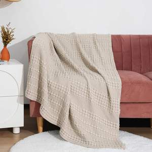 Lightweight Washed Cotton Waffle Weave <b>Throw</b> Blanket - Product Image 4